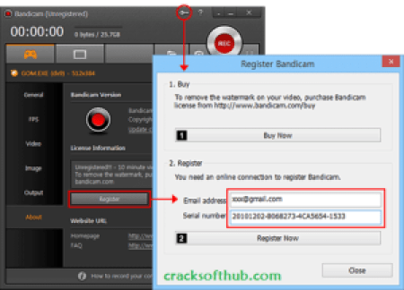 bandicam free email and serial number